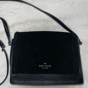 Kate spade black suede and leather cross body bag